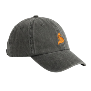 'The Safe Hands Fox' Premium Crew Cap (Faded Black & Safe Hands Orange)